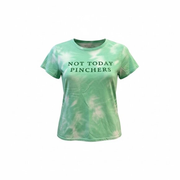Not Today Pinchers Green Tie-Dye Graphic Tee Shirt Womens S Wound Up - Picture 2 of 6